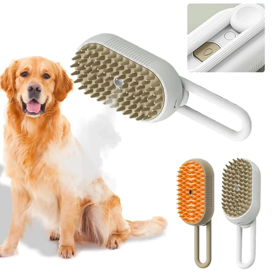 FDIDY 3 in 1 Cat Steam Brush for Shedding Portable Anti-Static Grooming Comb for Cats & Dogs Steam Misting Water Brush Self-Cleaning Pet Hair Remover Indoor Cat Spray Brushes for Cats & Dogs