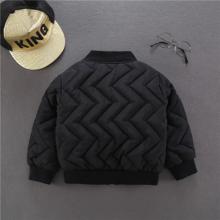 Kids' Cotton Baseball Jackets for Autumn and Winter