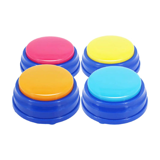 PUPTALWORD Dog Buttons ，Voice Recording Button for Communication Pet Training Buzzer 30 Second Record&Playback Dog ToyVoice Recording Clicker for Cat Puppy Pet Trainin（4 Pcs）
