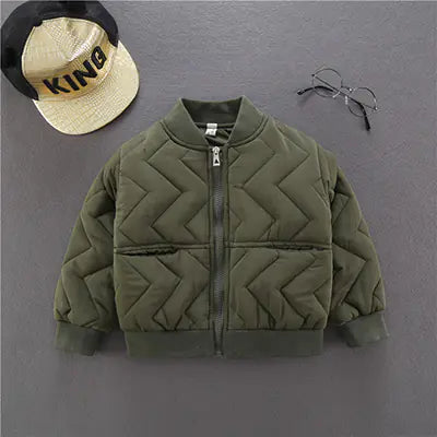 Kids' Cotton Baseball Jackets for Autumn and Winter