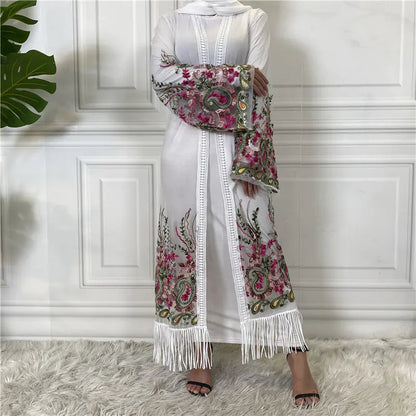 Embroidered Mesh Gown for Women Cardigan