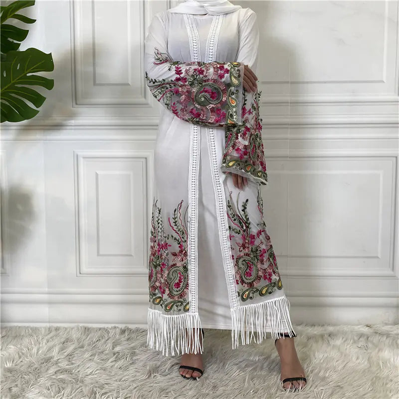 Embroidered Mesh Gown for Women Cardigan