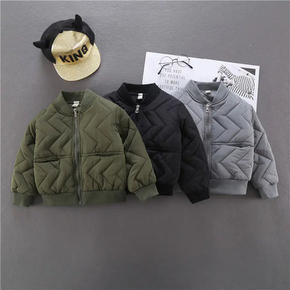 Kids' Cotton Baseball Jackets for Autumn and Winter