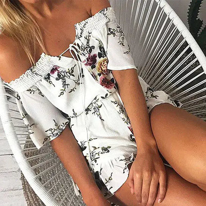 Floral Off the Shoulder Romper
