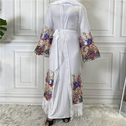Embroidered Mesh Gown for Women Cardigan