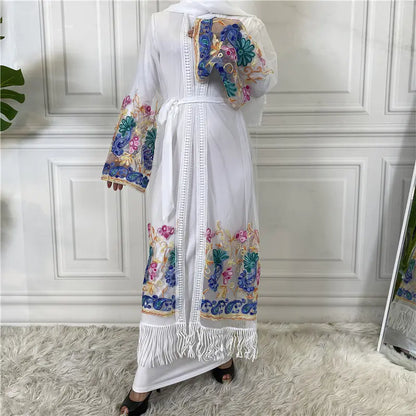 Embroidered Mesh Gown for Women Cardigan