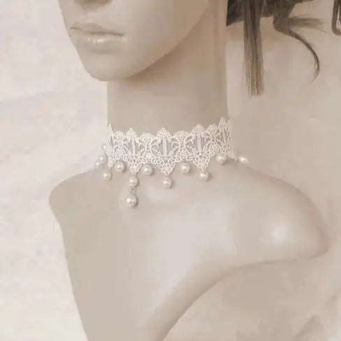 The Touch Of Vintage Victorian Style Crochet Necklace and Bracelet Set