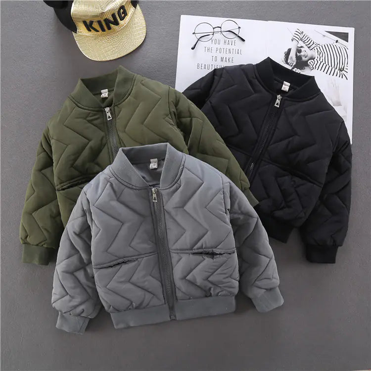 Kids' Cotton Baseball Jackets for Autumn and Winter