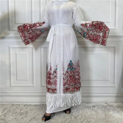 Embroidered Mesh Gown for Women Cardigan